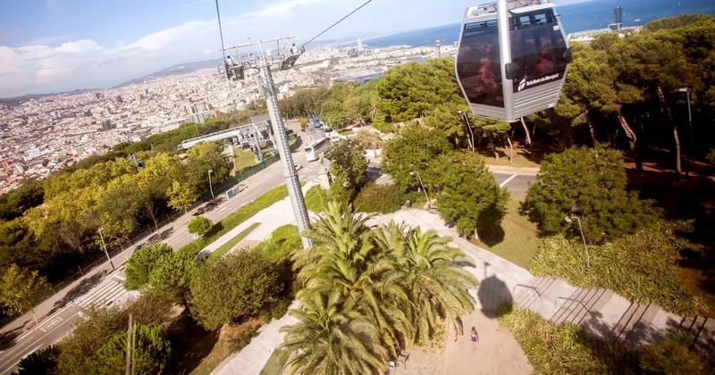 Seilbahn von Montjuïc: Hin- und Rückfahrt
